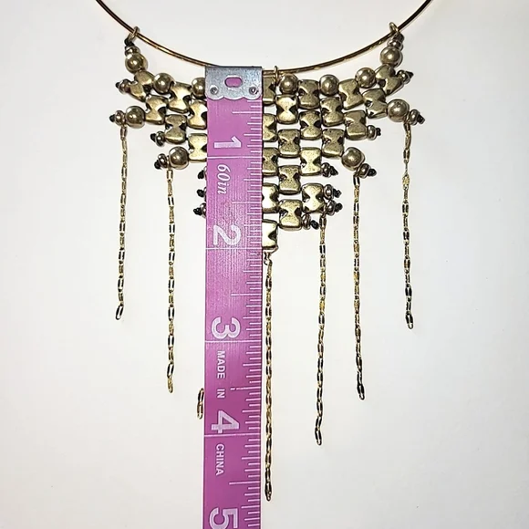 SOLD!!! ANTHROPOLOGIE PALMIRA BIB NECKLACE - GOLDTONE - Picture 7 of 9